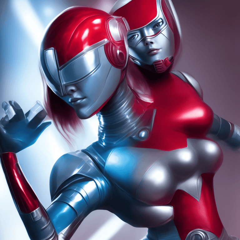 AI generated: Cyberwoman without a  top