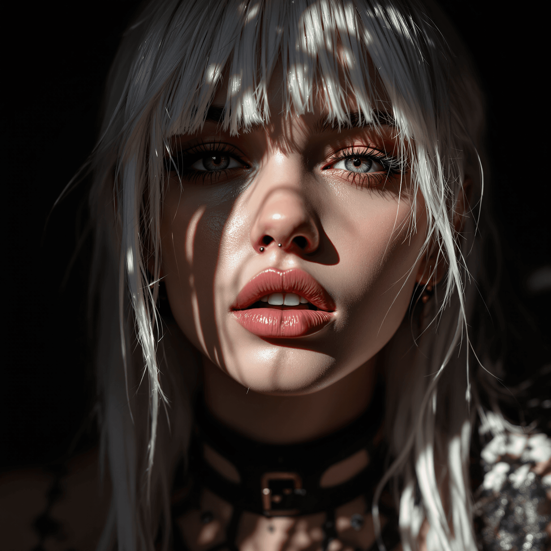 AI generated: A realistic c
Full body view of a girl featuring white hair and piercings. Her lips are slightly par...