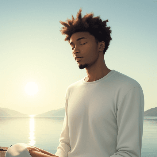 AI generated: calm man , good vibes, soft