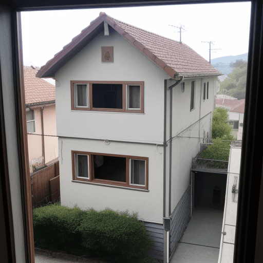 AI generated: house from the window

