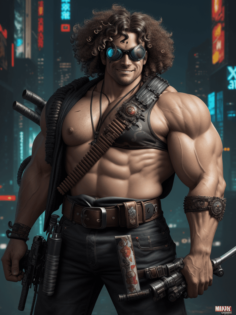 AI generated: Raw, masterpiece, highly detailed character design, comic book style, perfectly centered, cyberpunk ...