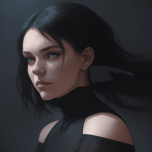 AI generated: a woman poses in a black short, in the style of soft edges and atmospheric effects, romanesque, pop ...