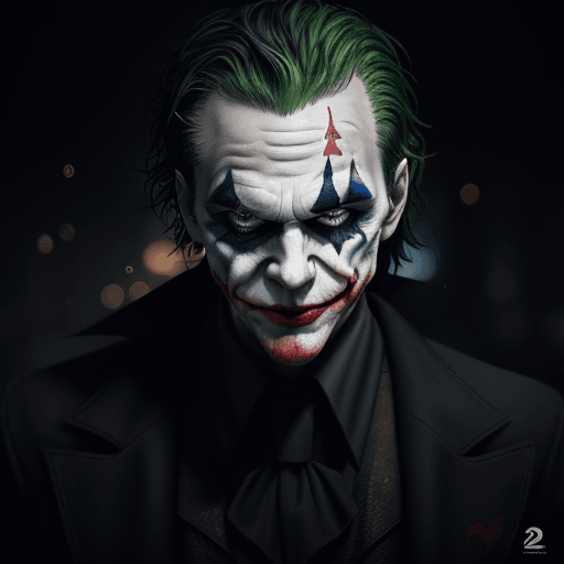 AI generated: Joker risen from the ashes, sparks, 8k, hd, contour light, high contrast, depth of field, ultra deta...