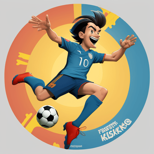 AI generated: Disney Pixar Soccer Game Icon Design, A vibrant, stylized soccer icon for 'Freekick King' that captu...