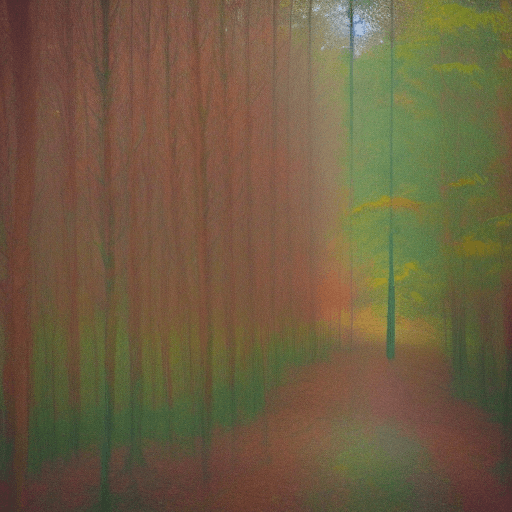 AI generated: Impressionistic image of a journey to my own mind with full attention and acceptance, with a forest ...