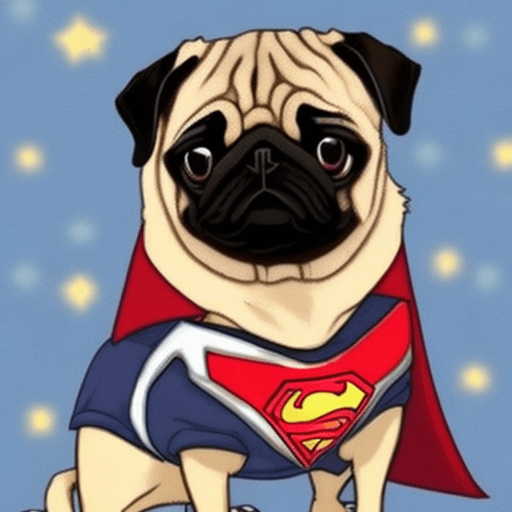 AI generated: pug superhero
