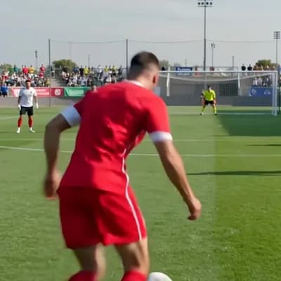 AI generated video: el jugador va directo a la portería y mete un gol ..