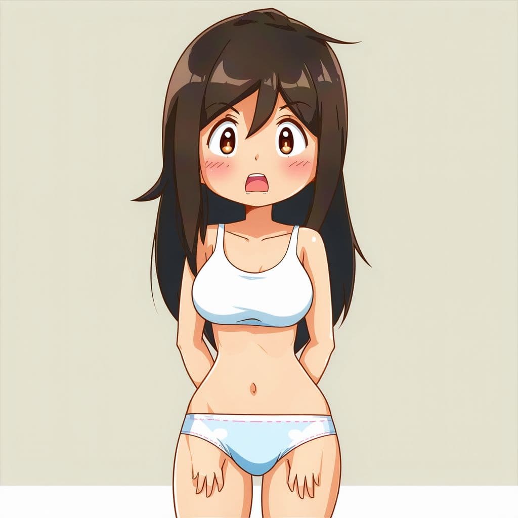 AI generated: cute girl masturbating with her hands in her panties