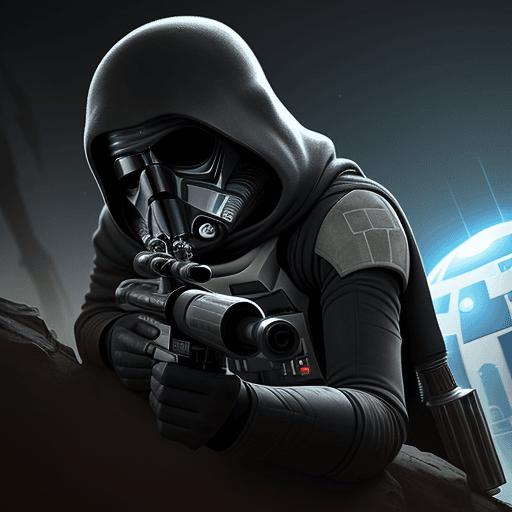 AI generated: Elite sniper with an enhanced cybernetic eye that allows him to make accurate shots from long distan...