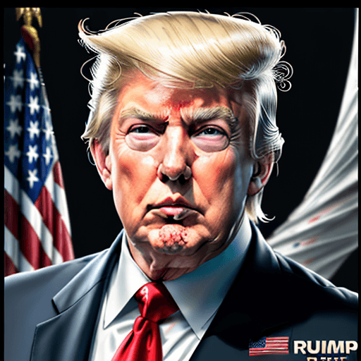 AI generated: Trump 2024! winner!! winning the election at the white house!, detailed face, 8k resolution, painted...
