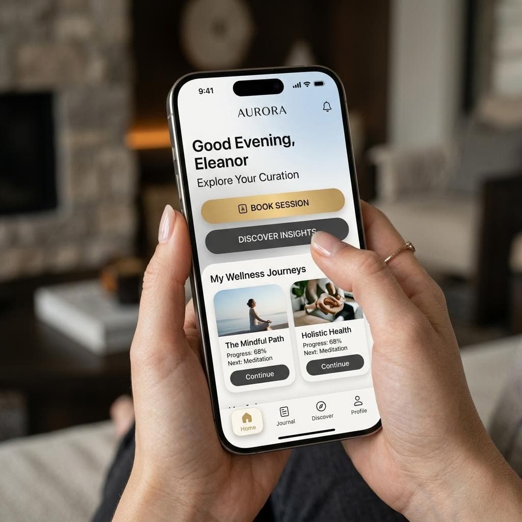 AI generated: a modern iPhone screen displaying an extremely user-friendly interface, intuitive mobile UX design b...