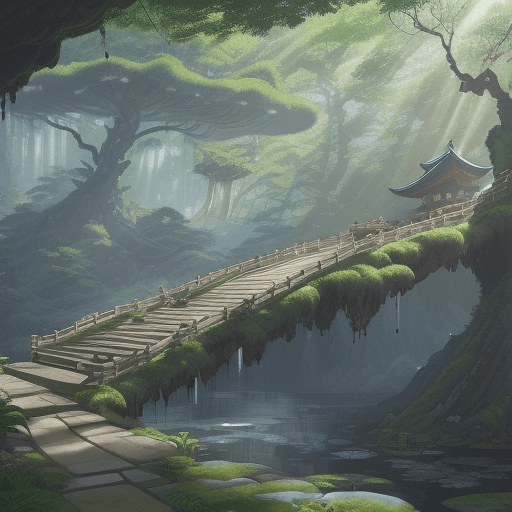 AI generated: epic landscape, Architectural section, animation concept art, Breath of the wild Traditional Chinese...
