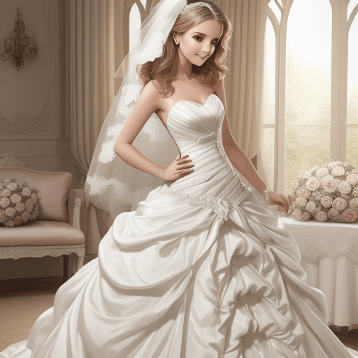 AI generated: Littel pranses with wedding dress