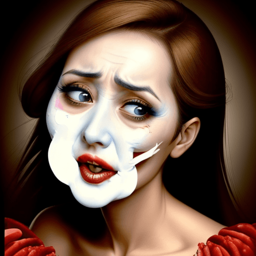 AI generated: The beautiful lady's face is disfigured by ulcers

