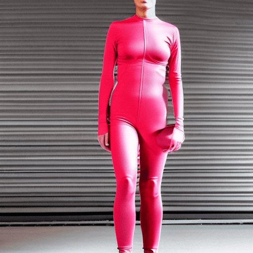 AI generated: create an activewear collection for women which is inspired by alexander mcqueen. she stands strong ...