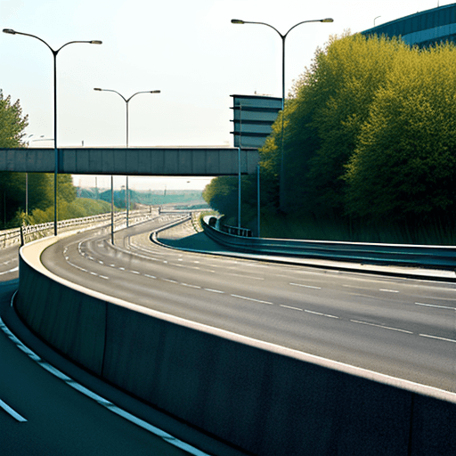 AI generated: empty motorway and street 
