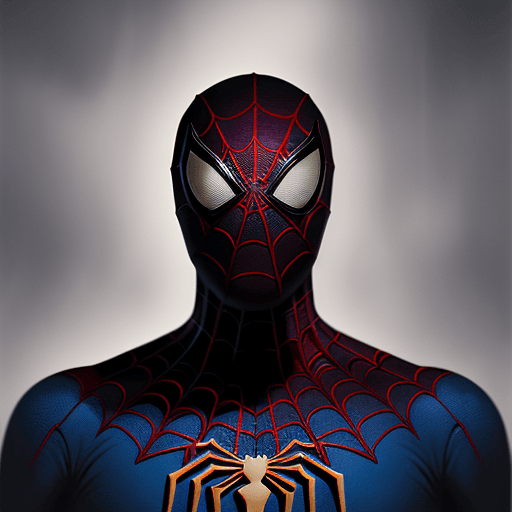 AI generated: Spiderman , dark mist, caricature in Constantin Brâncuși style, Serene, Dynamic, surreal masterpiece...
