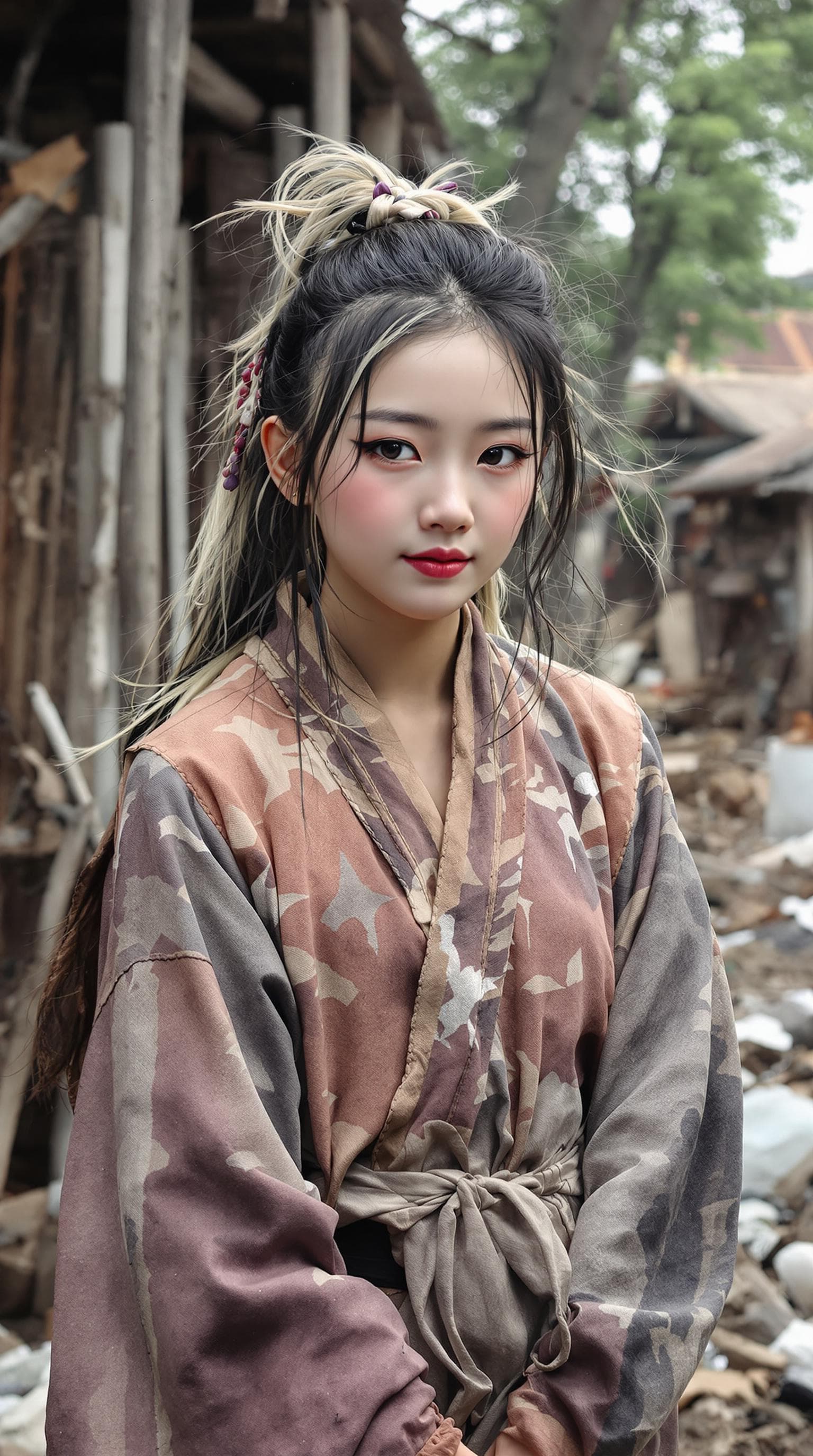 AI generated: a professional photo of a exceptionally of the most beautiful (Chinese peasant girl) girl in China, ...
