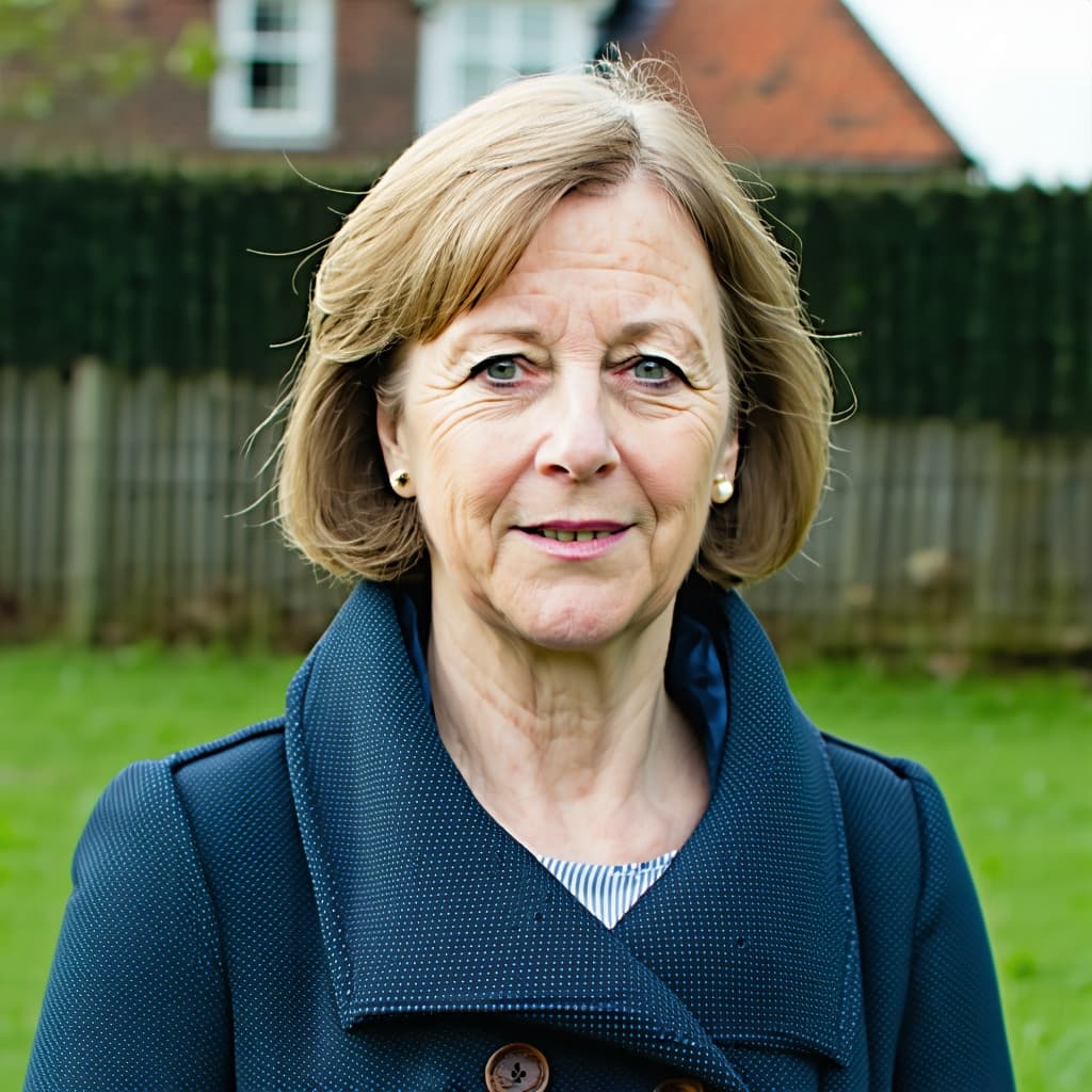 AI generated: a middle-aged english woman
