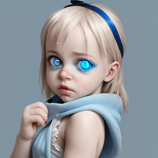 AI generated: The dirty baby whit blue eye falme,