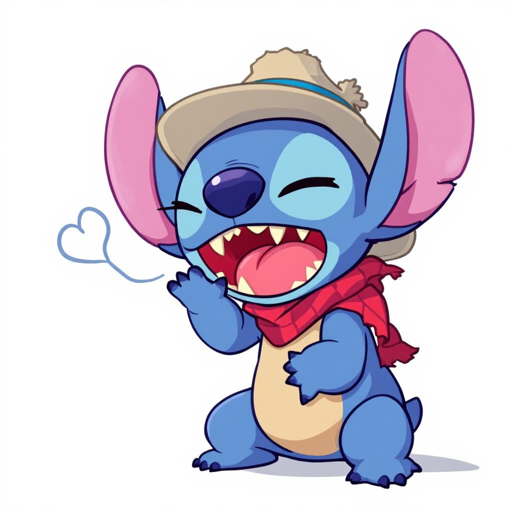 AI generated: Stitch,singing