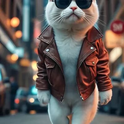 AI generated video: Cat casual walking forward on the street of new york at night,