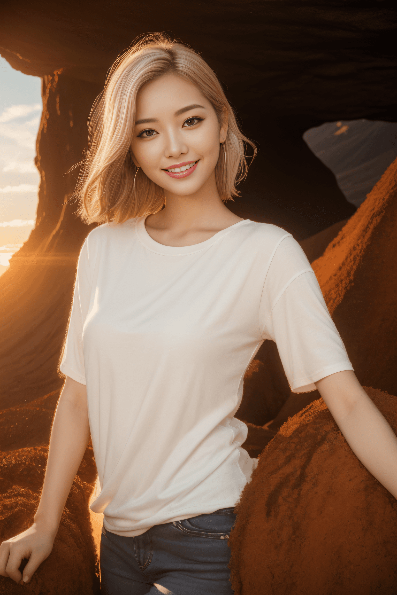 AI generated: photograph, (Olive theme:0.7) , high angle shot of a skinny ClosClose-up photo of a beautiful model ...