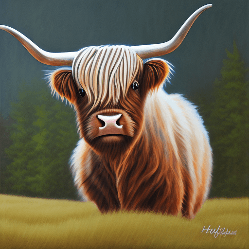 AI generated: highland cow art