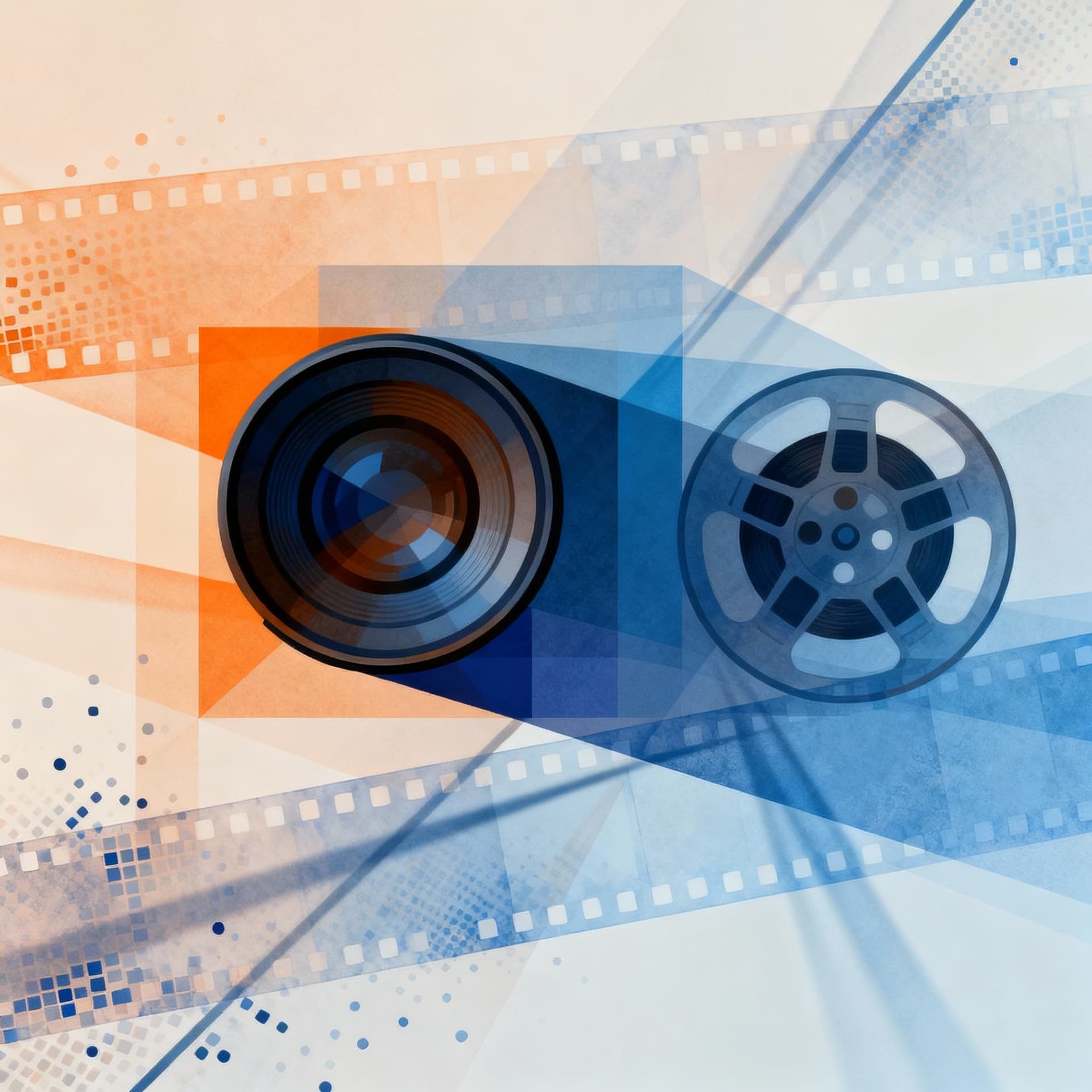 AI generated: imagen abstracta que exprese los conceptos de la fotografia y el cine