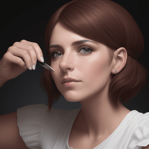 AI generated: Mujer de cabello corto haciendo uñas a otra mujer, 8k
