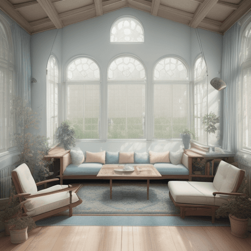 AI generated: High resolution photography interior design, dreamy sunken living room conversation pit, wooden floo...