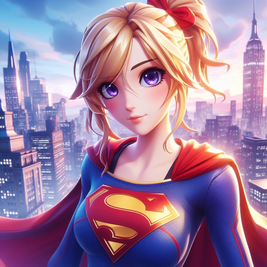 AI generated: supergirl anime unreal engine skin fornite 