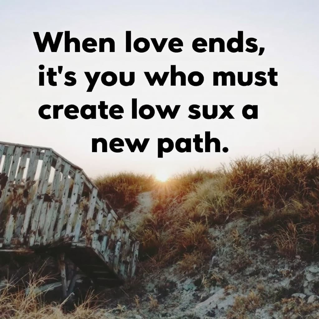 AI generated: When love ends, it’s you who must create a new path."