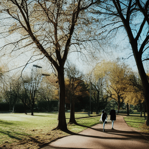 AI generated: Woman walking in park