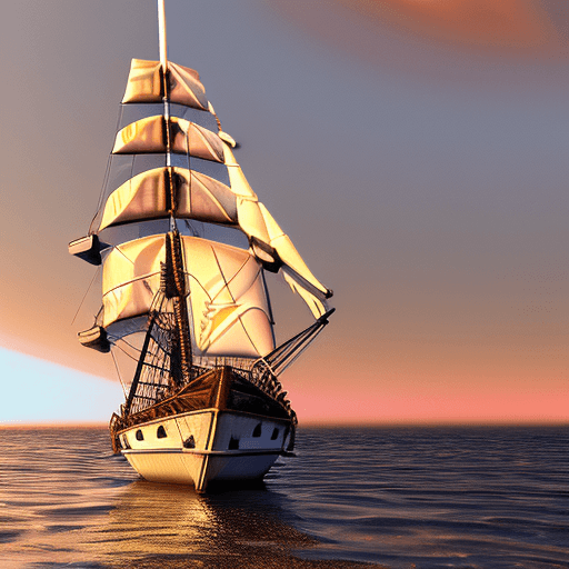 AI generated: Photo of a ultra realistic sailing ship, dramatic light, pale sunrise, cinematic lighting, battered,...