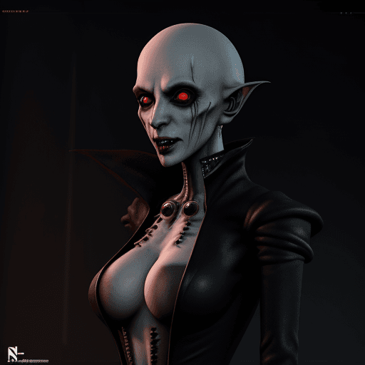 AI generated: Cyberpunk Nosferatu A Symphony of Horror, daz3d, by artificial nightmares