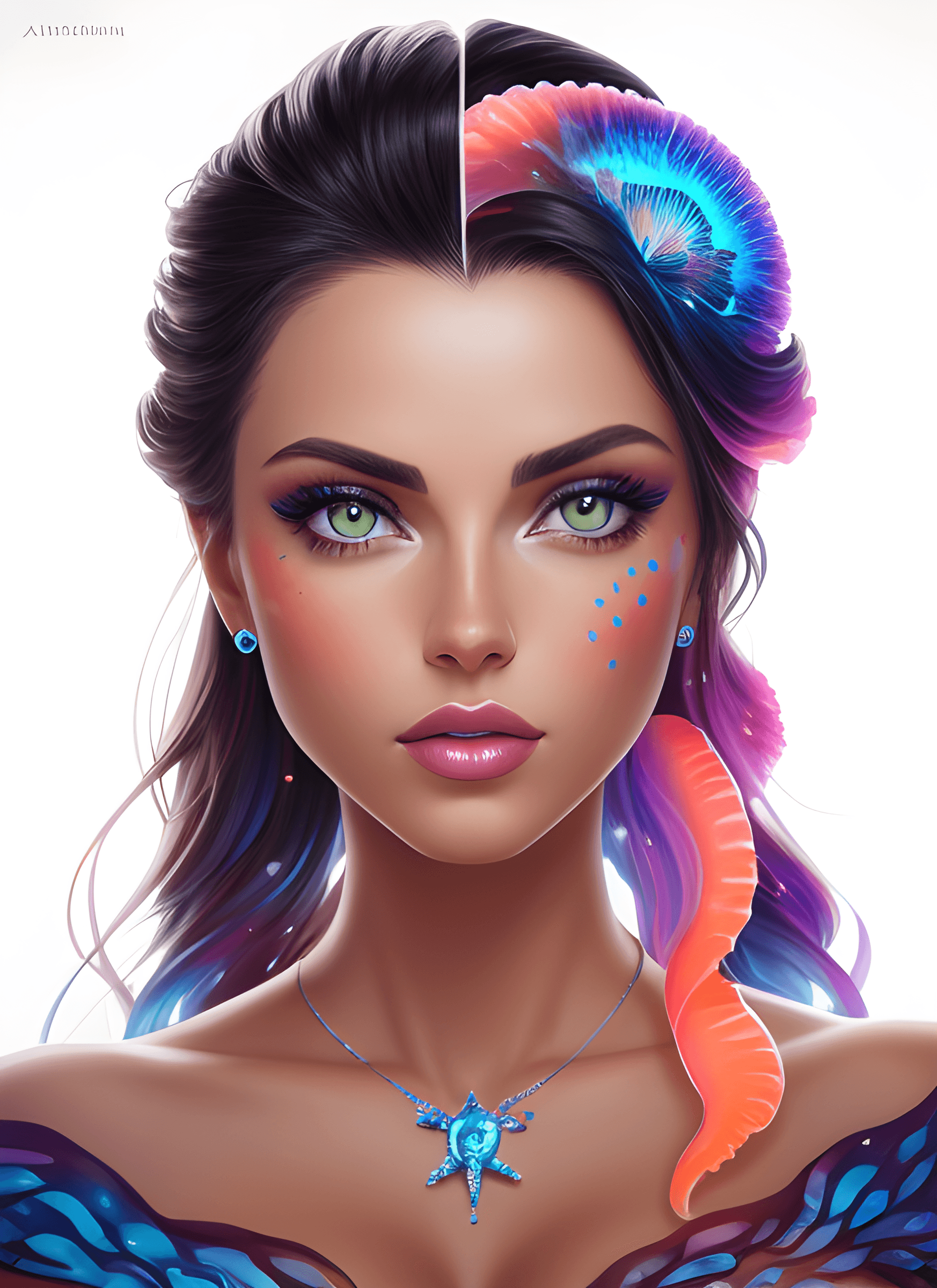 AI generated: [Adriana Chechik], digital painting, medium shot, , (lightroom:1.13), soft light, (natural skin text...