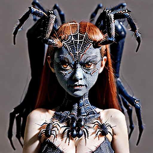 AI generated: An original spider hybrid monster girl character named Salticidae. She is a spidertaur, better known...