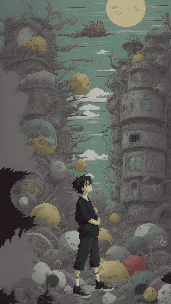 AI generated: one Studio Ghibli 16k4d rfktrstyle"In a disordered pose in a chaotic background" --chaos 45<lora:Vut...