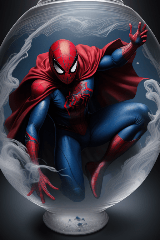 AI generated: spiderman realistic, a formidable villain,real superman costume, full body shot, wears a deep blue a...