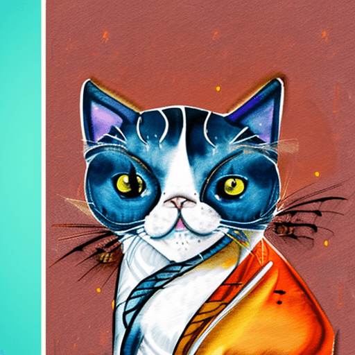 AI generated: Create a whimsical quirky cat I. Watercolour style
