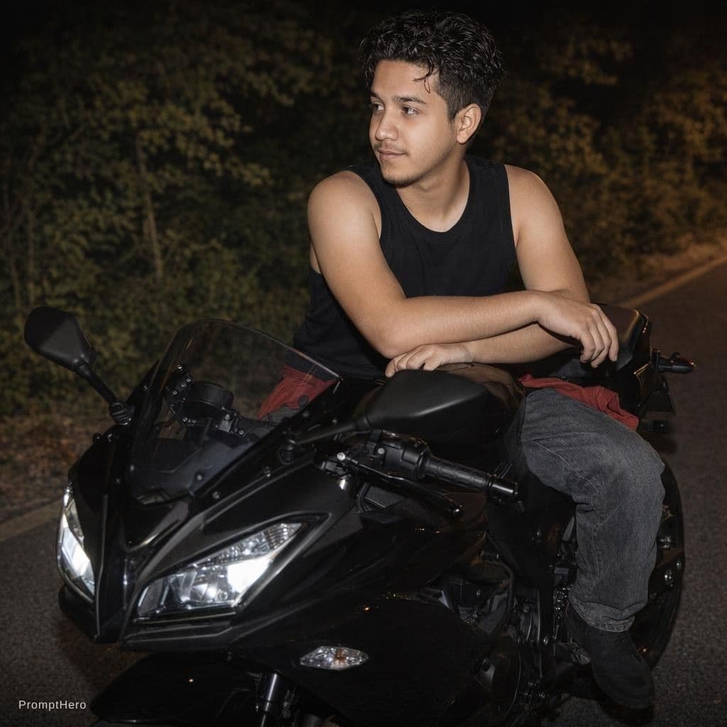 AI generated: EXACT PHOTO RECREATION PROMPT (BIKE SCENE)

Prompt

Ultra realistic night photograph of a young man ...