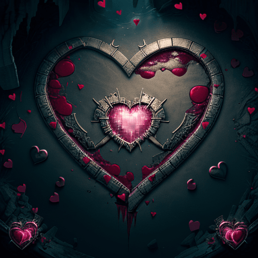 AI generated: High resolution fantasy heart, broken and bleeding, 8k