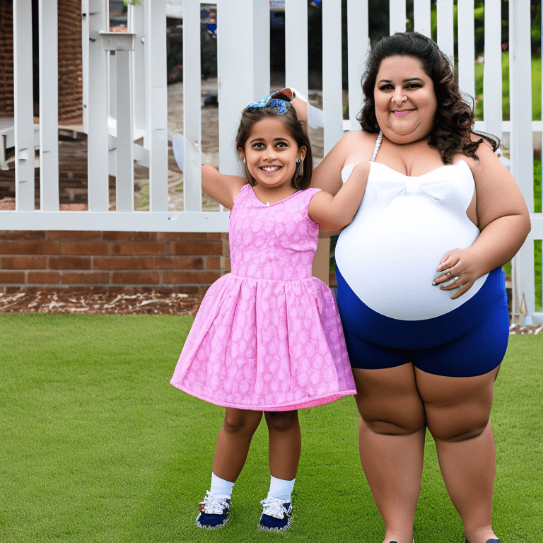 AI generated: ((1 girl, elementary school girl, cute, short, very chubby, very fat, heavyset, morbidly obese littl...