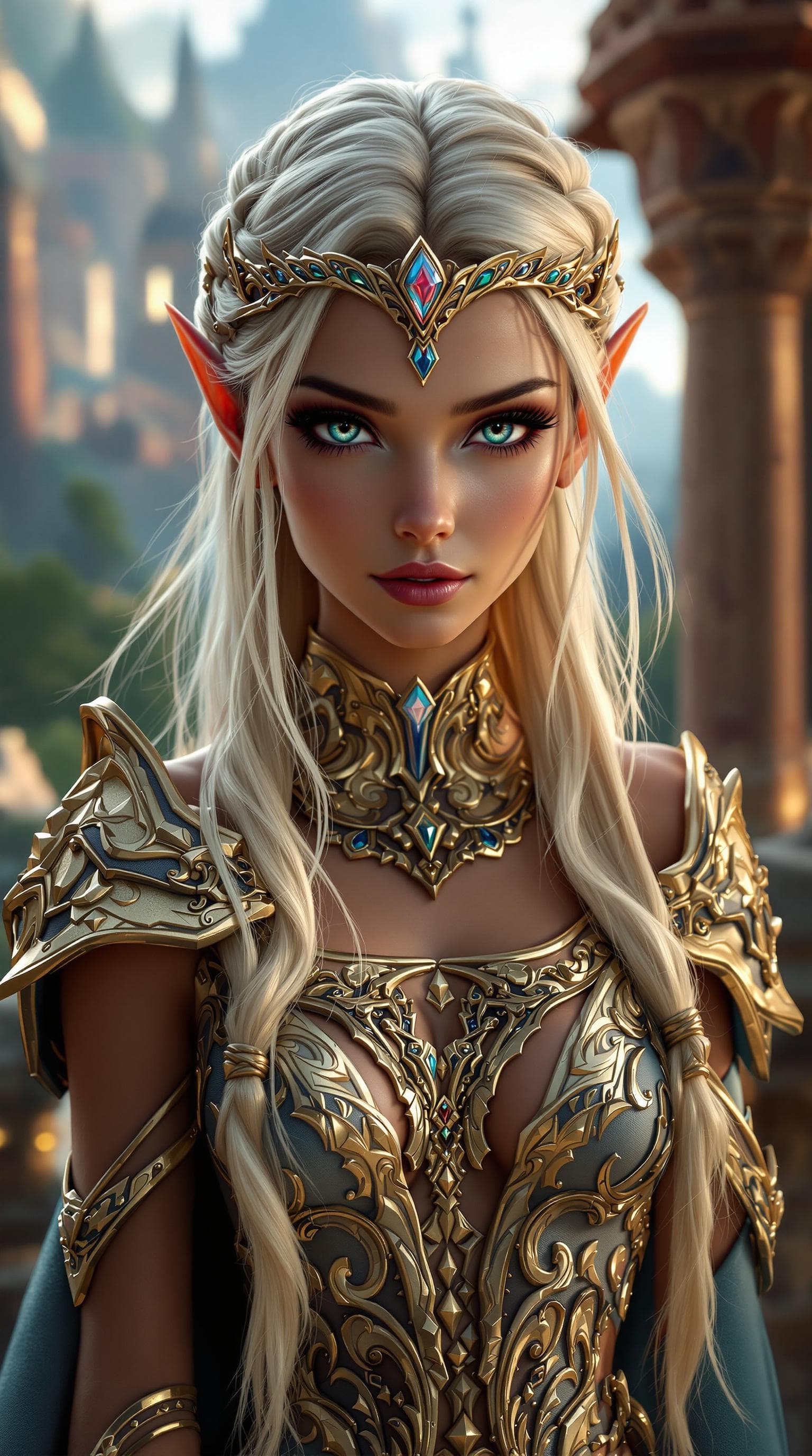 AI generated: a professional photo of a exceptionally of the most beautiful blood elf princess girl in the world, ...
