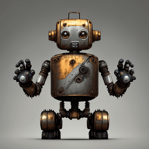 AI generated: Design an endearing yet slightly rusty robot in need of both a caring human companion and a thorough...