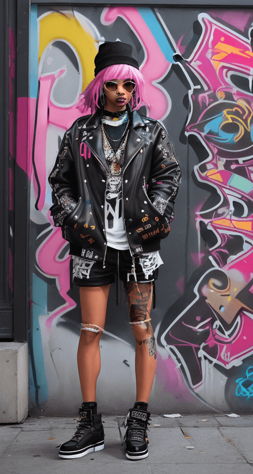 AI generated: A stylish urban scene showcasing the latest in street fashion. The image should feature diverse indi...