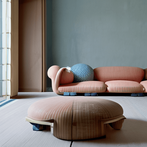 AI generated: High resolution  interior design, dreamy sunken living room conversation pit, wooden floor, small wi...