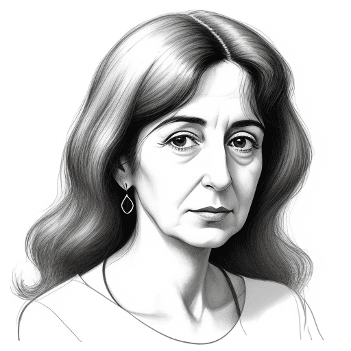 AI generated: Portrait of Spanish writer Ana María Matute, simple lines, sketch.