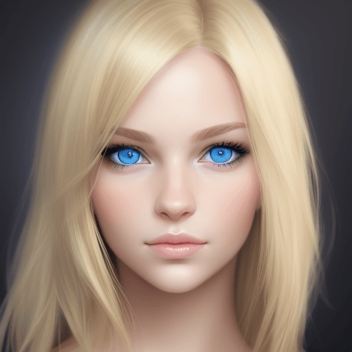 AI generated: young woman, blonde hair, blue eyes, realistic